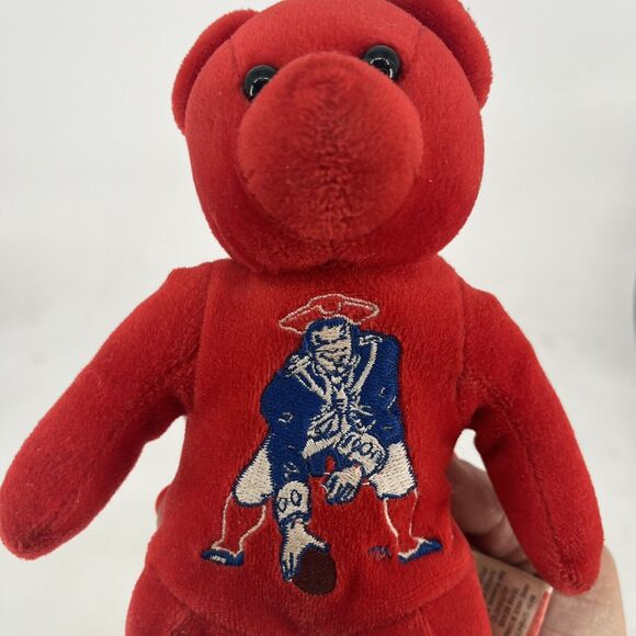 New England Patriots Established 1960 Team Beans Bear Beanie Red NFL Football - Picture 3 of 4